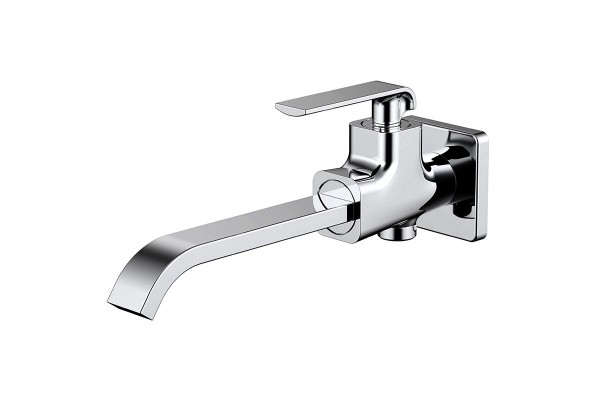 Wall-mounted cold basin tap